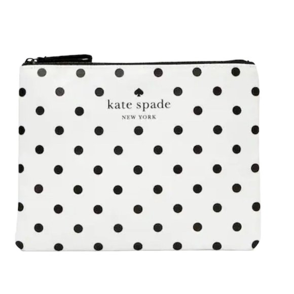 kate spade Bags Kate Spade Polka Dot Zipper Pouch Medium Acrylic
